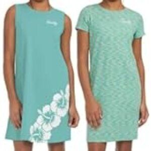 Hurley Girls Size XS 5/6 Green 2 Pack Stretch Dress Set NWT